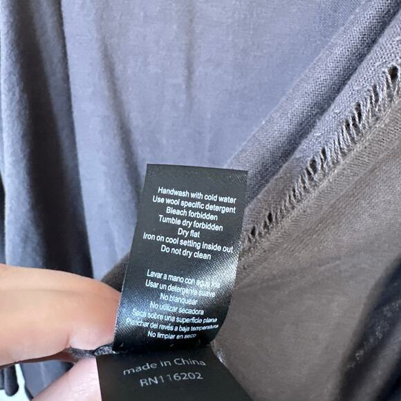 ZADIG & VOLTAIRE Daphnee Cashmere Blend Cardigan Size Small Gray Distressed - Picture 10 of 10